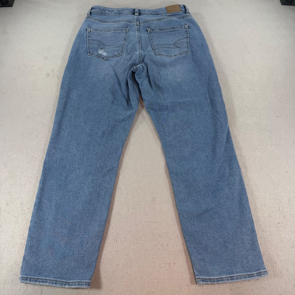 American Eagle Mom Jeans Womens 10 Tall High Rise Distressed Medium Wash - Picture 3 of 12